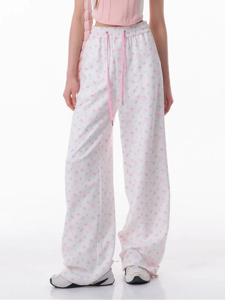 Rabbit Floral Casual Pants
