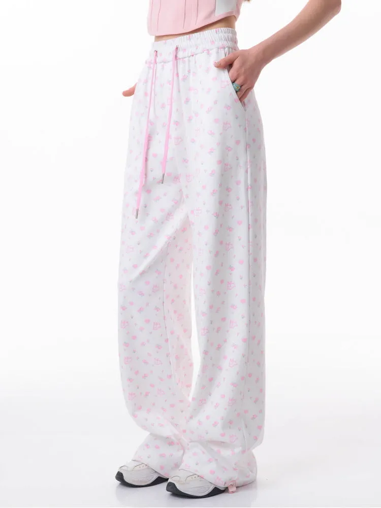 Rabbit Floral Casual Pants