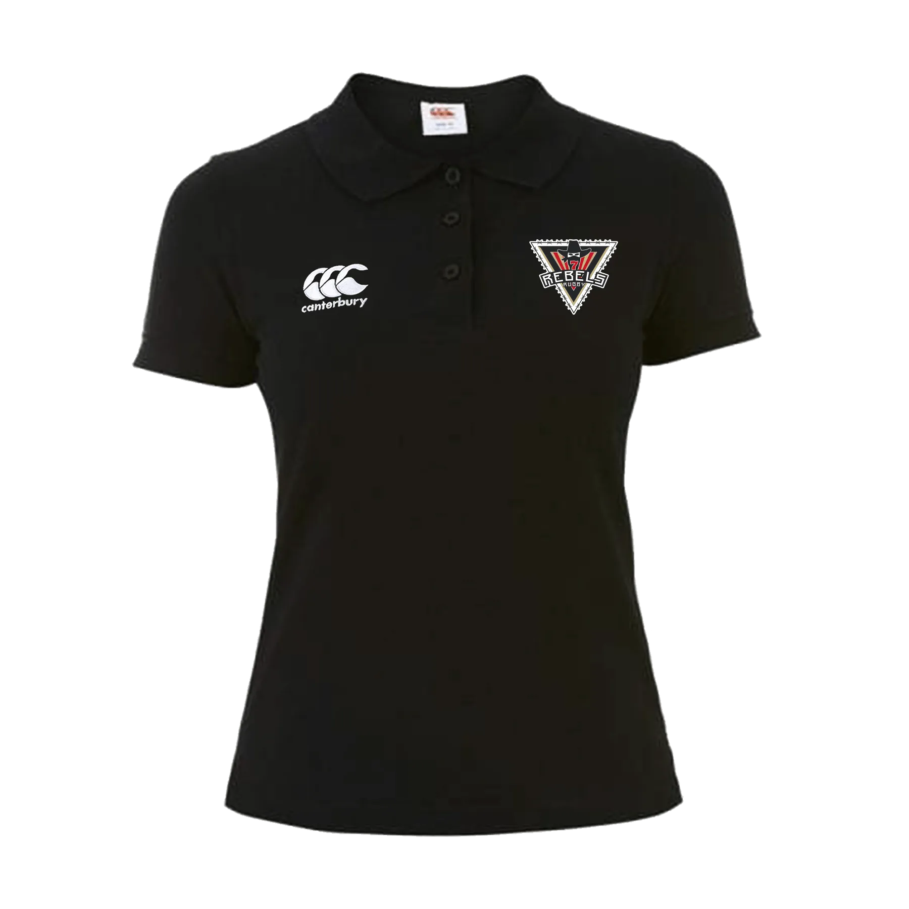 Rebels Rugby Canterbury Women's Black Waimak Rugby Polo