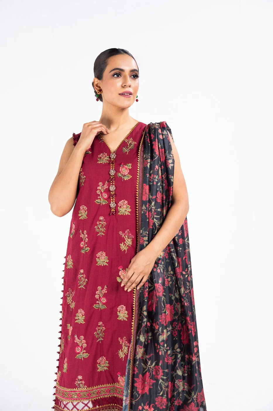 Red Shade Pakistani Salwar Kameez Dupatta Salwar Suit Party Dress