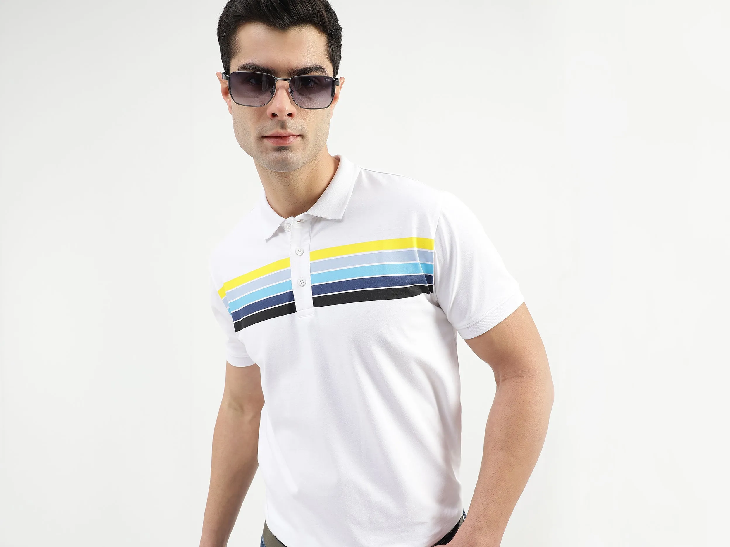 Regular Fit Polo Neck Printed T-Shirts