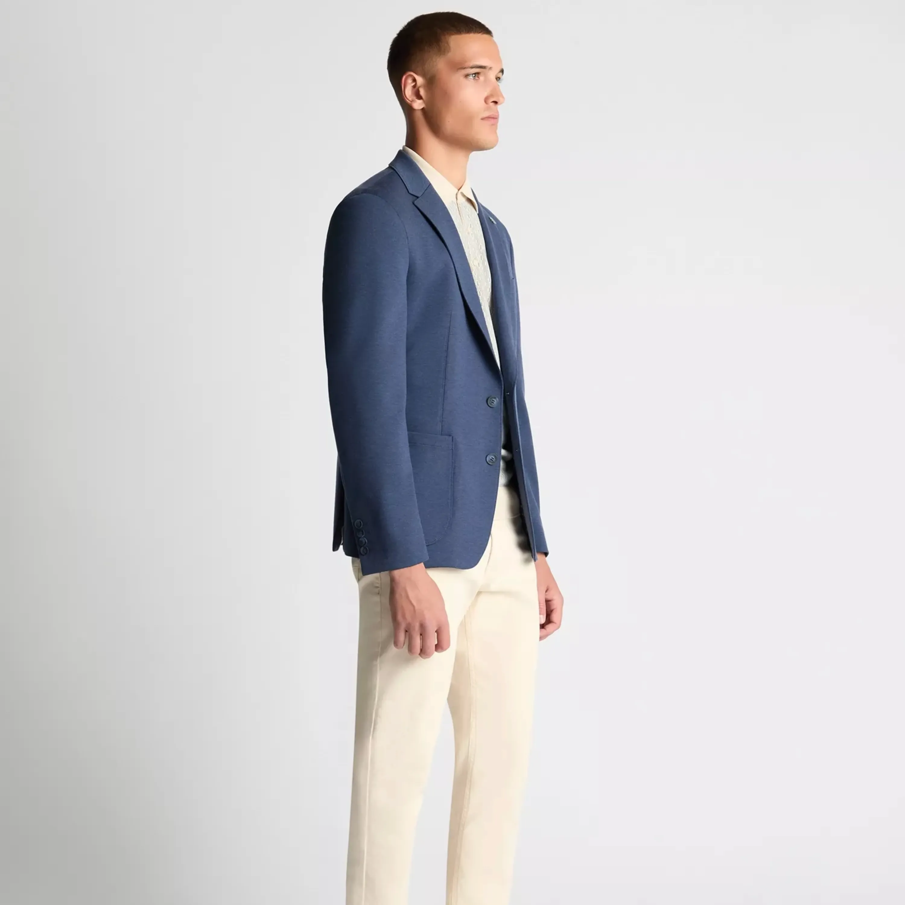 Remus Slim Fit Jersey Stretch Jacket - Blue