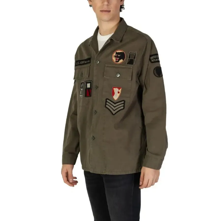 Replay Men's Classic Long Green Shirt