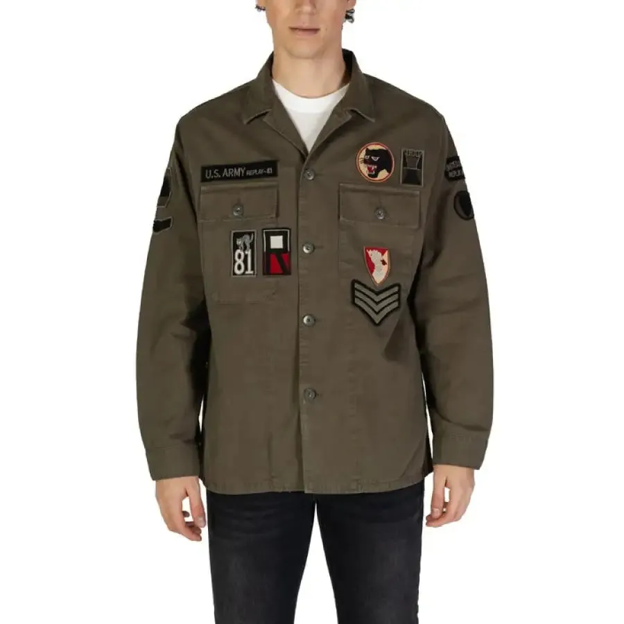 Replay Men's Classic Long Green Shirt