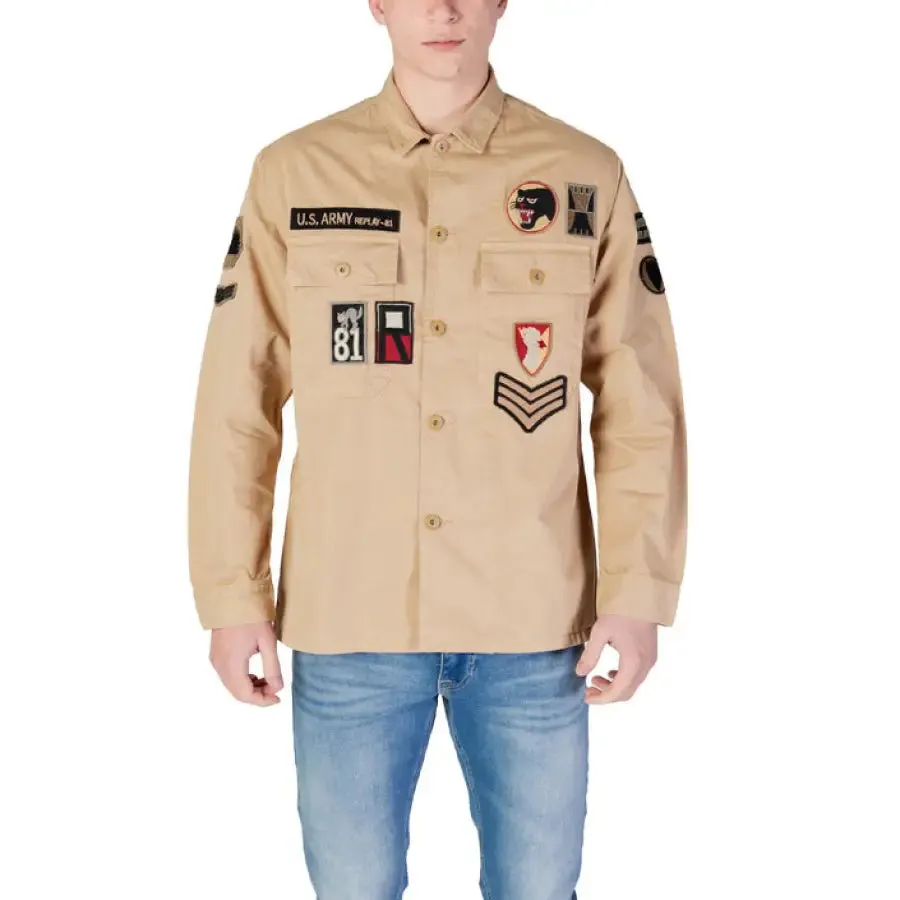 Replay Men's Classic Long Green Shirt