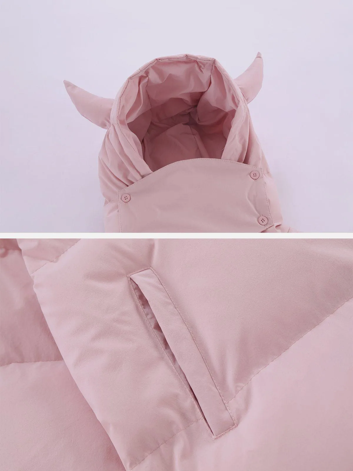 Rimiro - Solid Embroidered Hood Winter Coat