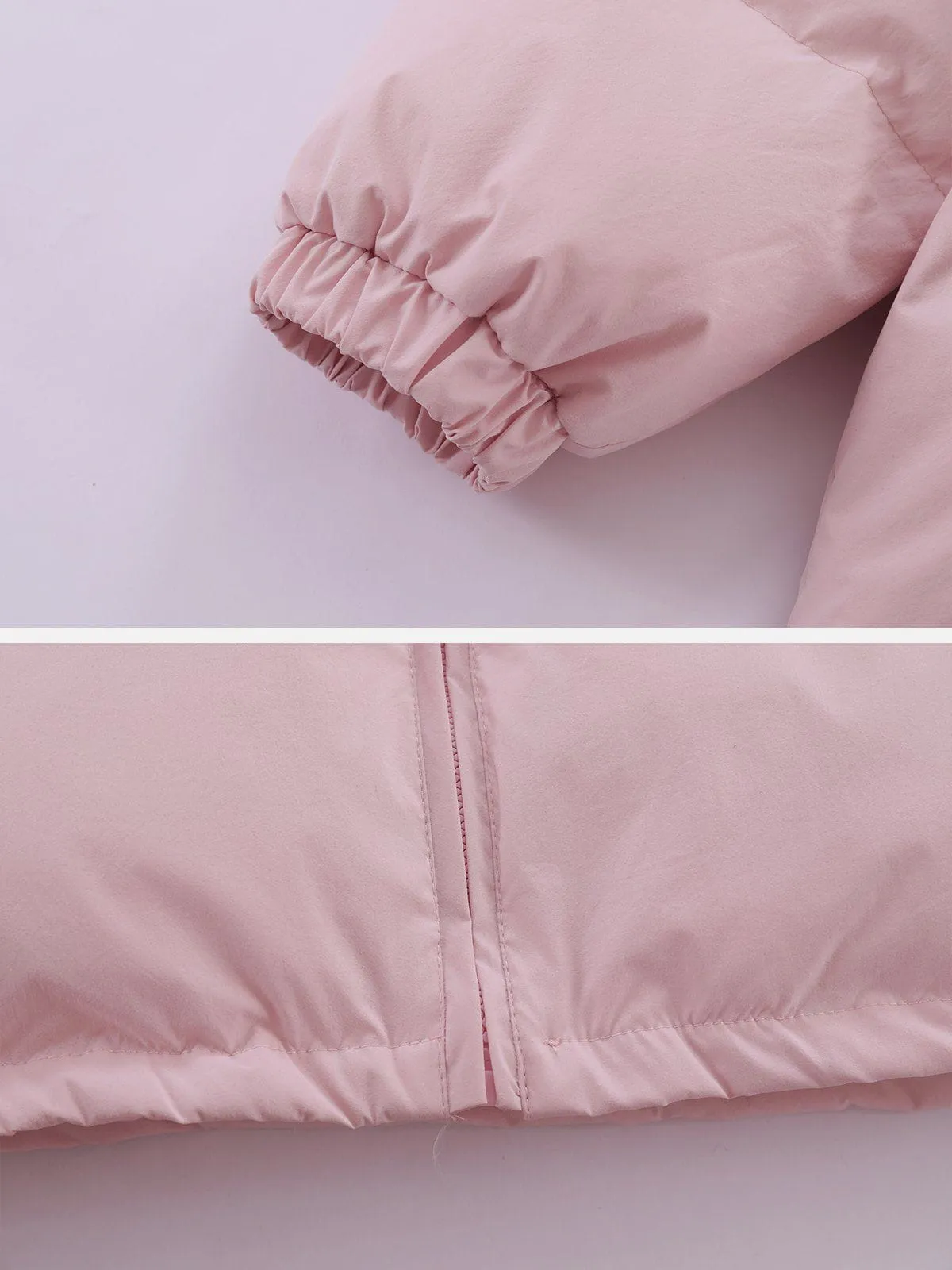 Rimiro - Solid Embroidered Hood Winter Coat