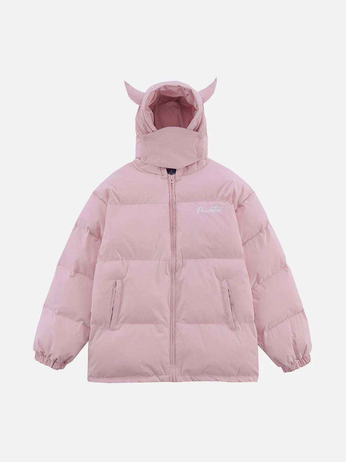Rimiro - Solid Embroidered Hood Winter Coat