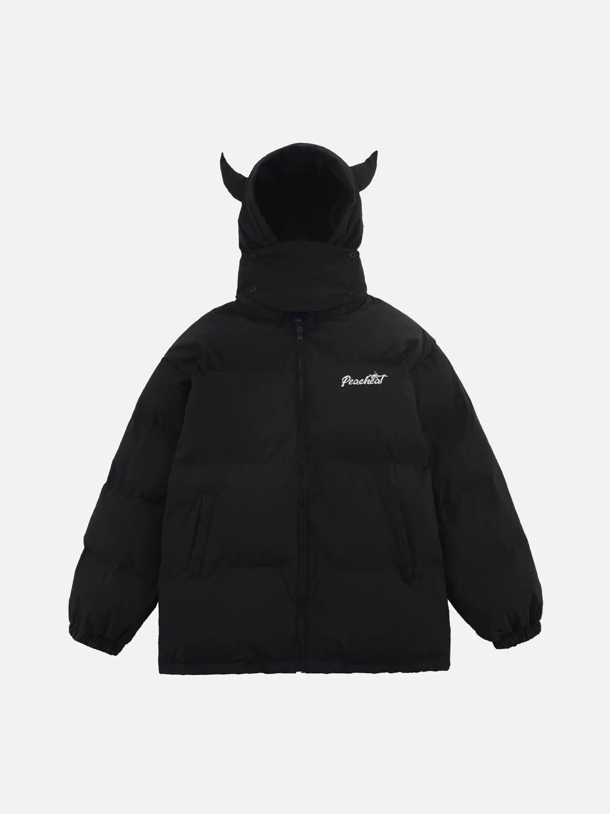 Rimiro - Solid Embroidered Hood Winter Coat