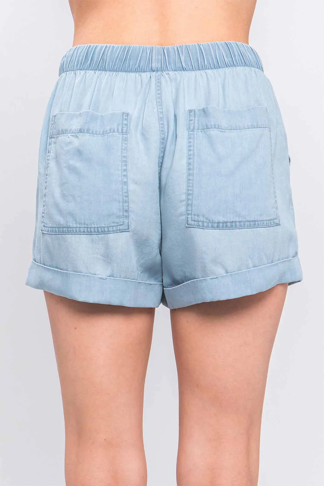 Rita Light Blue Tencel Shorts