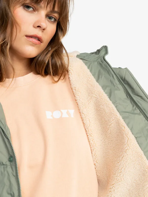 Roxy Ocean Dreams Sherpa Jacket AGAVE GREEN