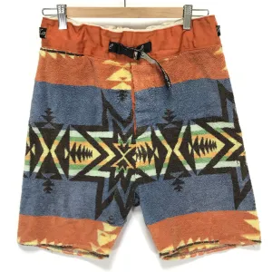 [S] Kapital Aztec Terry Cloth Belted Beach Shorts