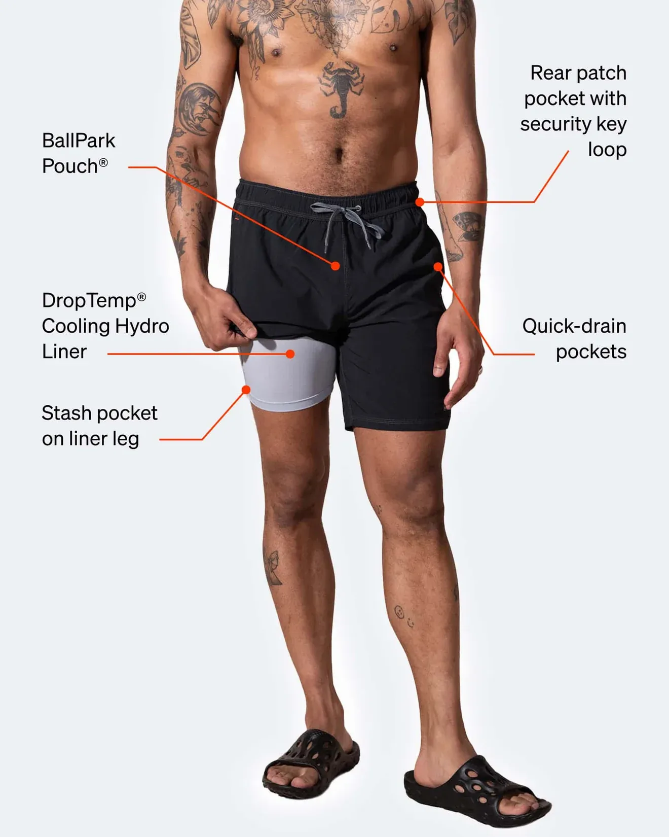 Saxx Mens Oh Buoy Stretch Volley 7" Swim Short - Sharkskin - Turquoise