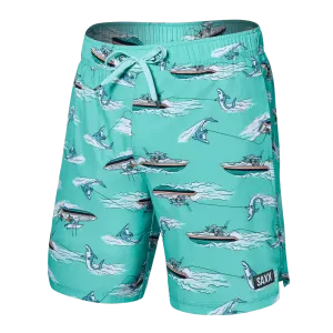 Saxx Mens Oh Buoy Stretch Volley 7" Swim Short - Sharkskin - Turquoise