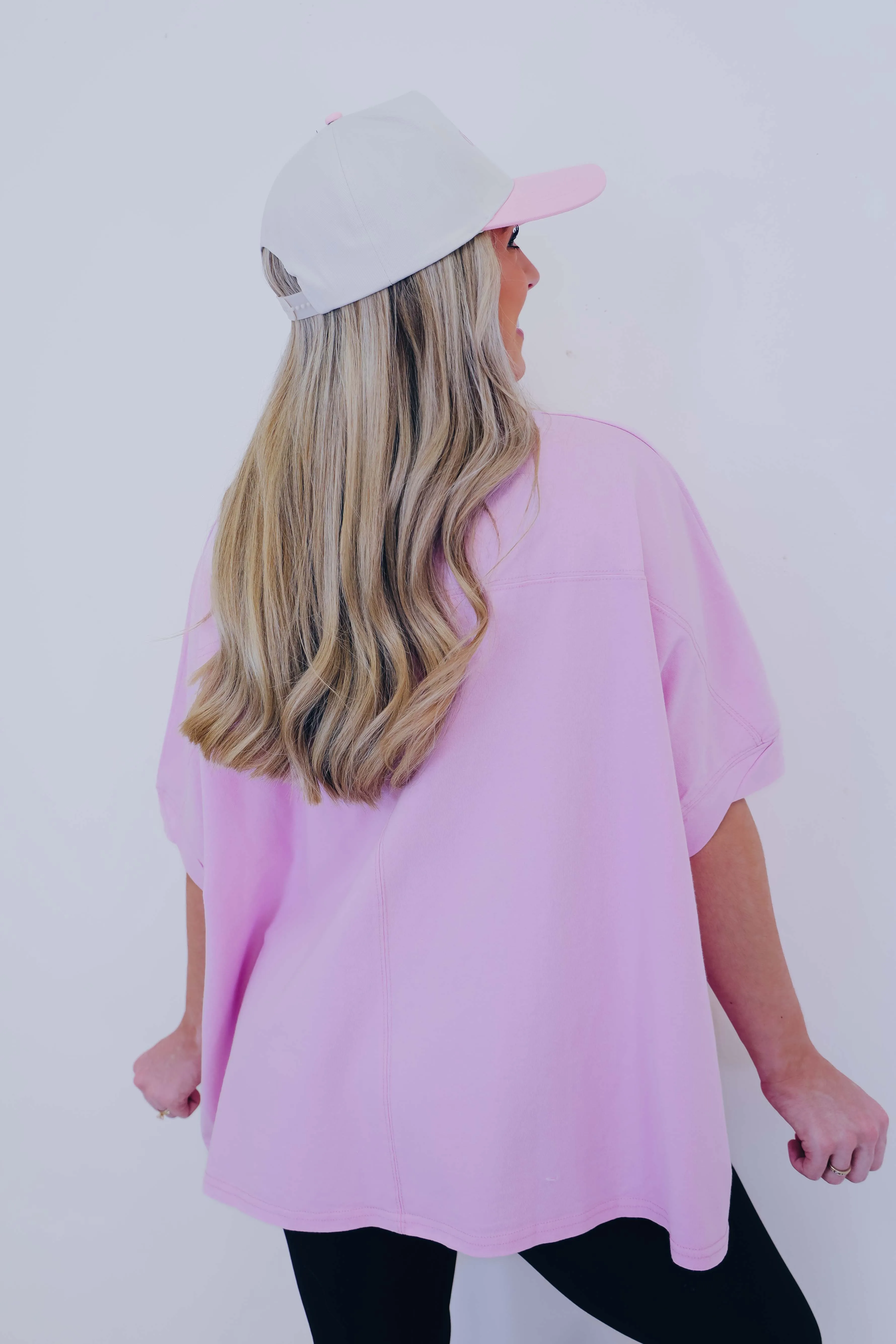 Shimmering Heart Patch Oversized  T-Shirt