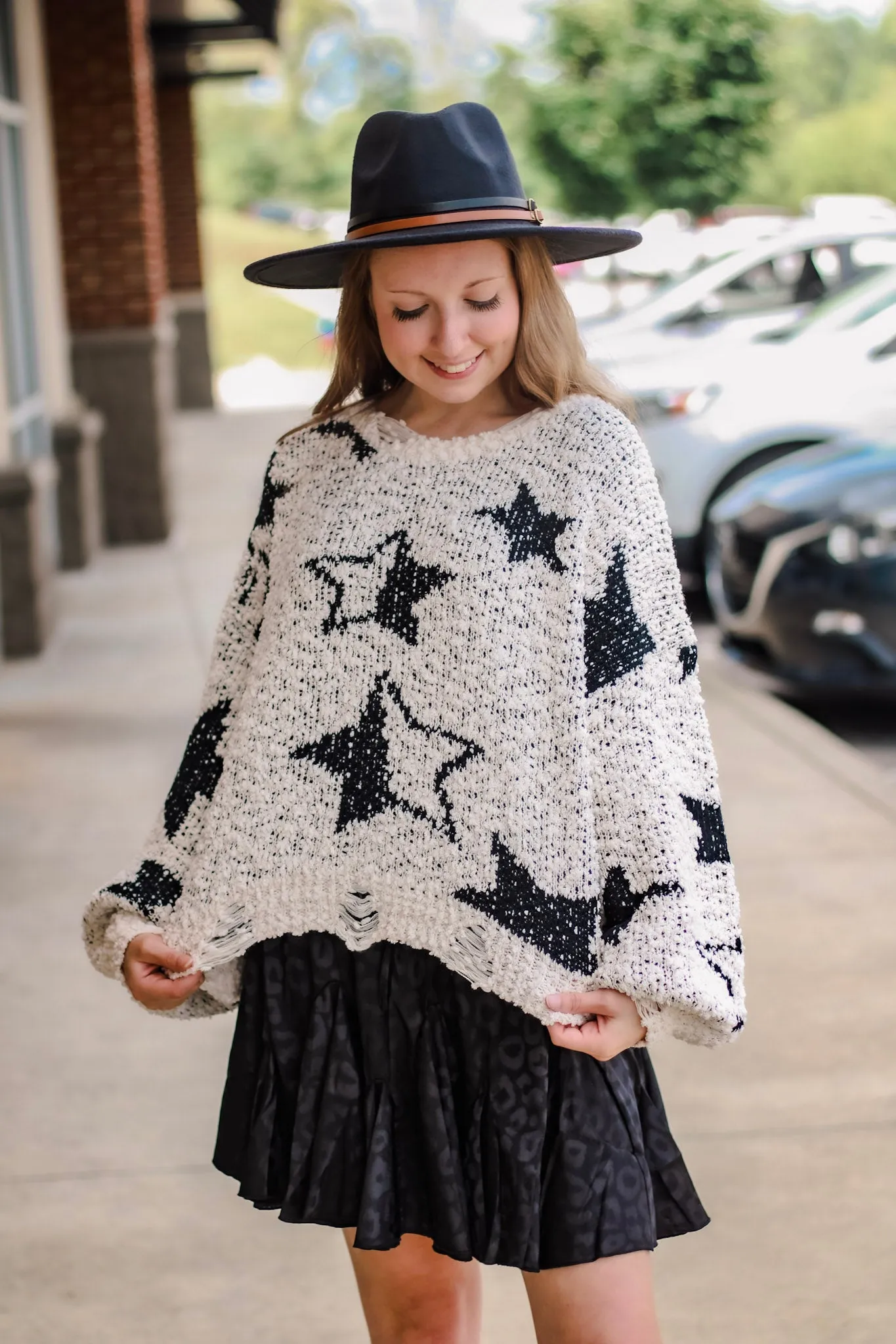 Shooting Star Distressed Sweater