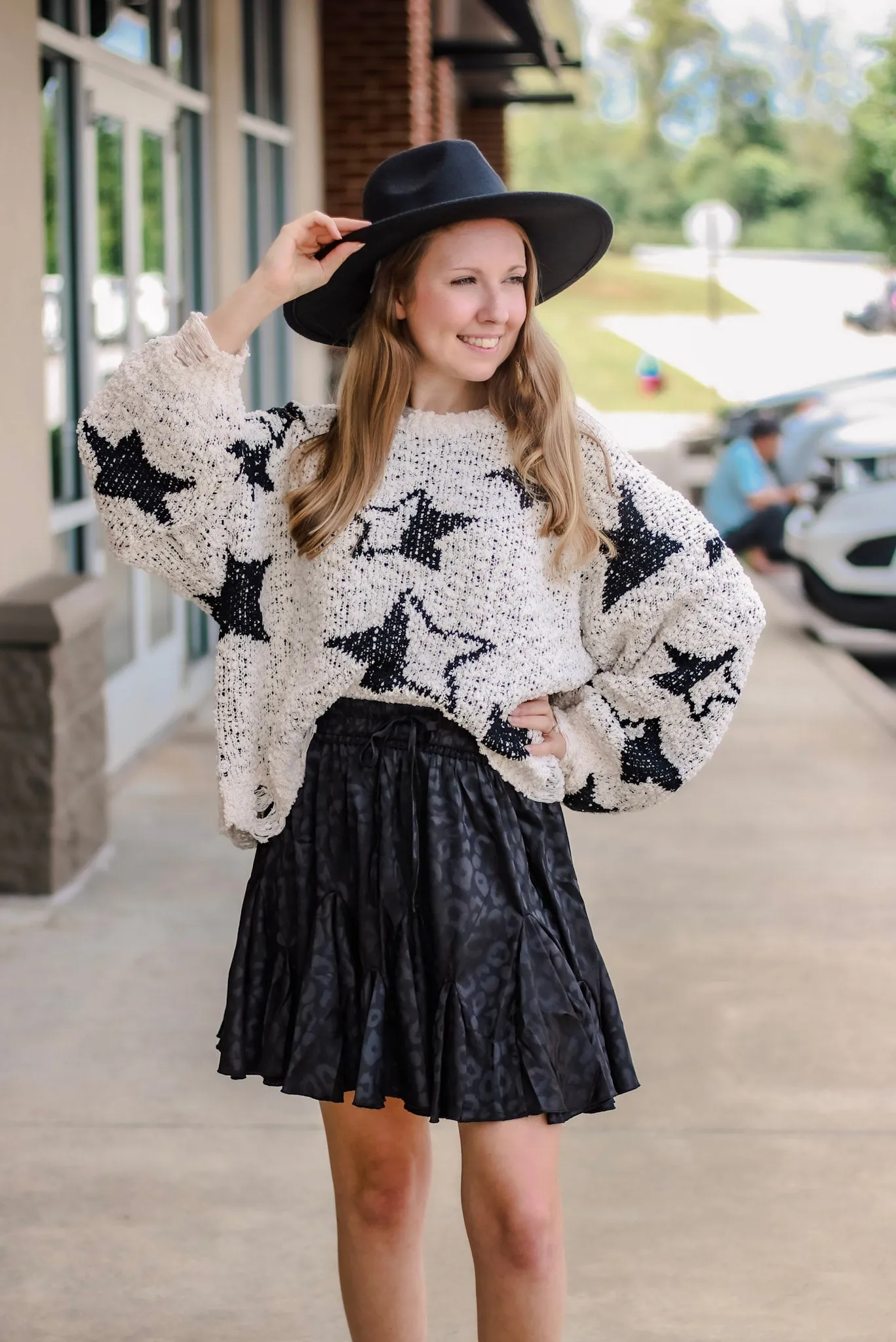 Shooting Star Distressed Sweater