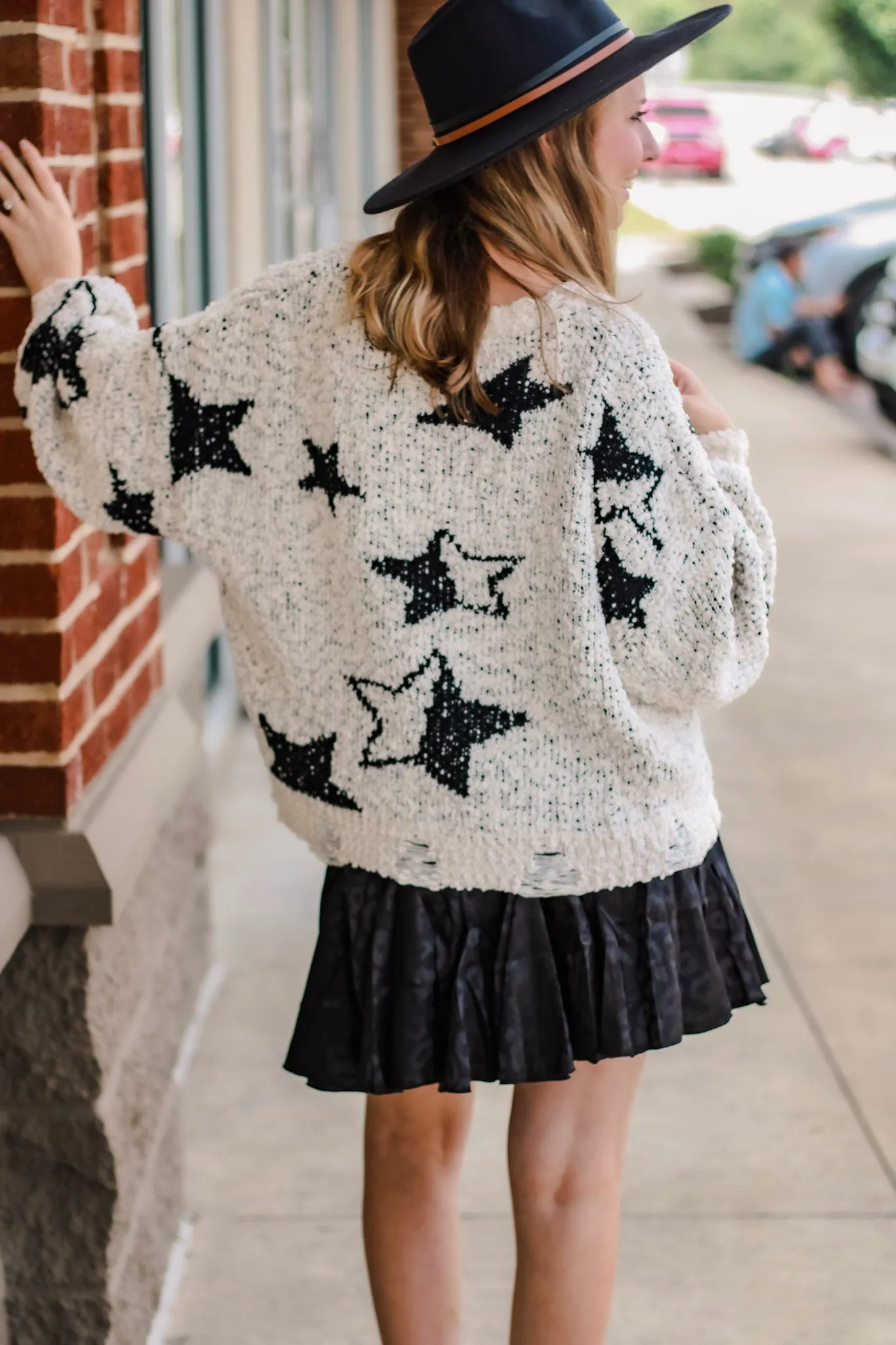 Shooting Star Distressed Sweater