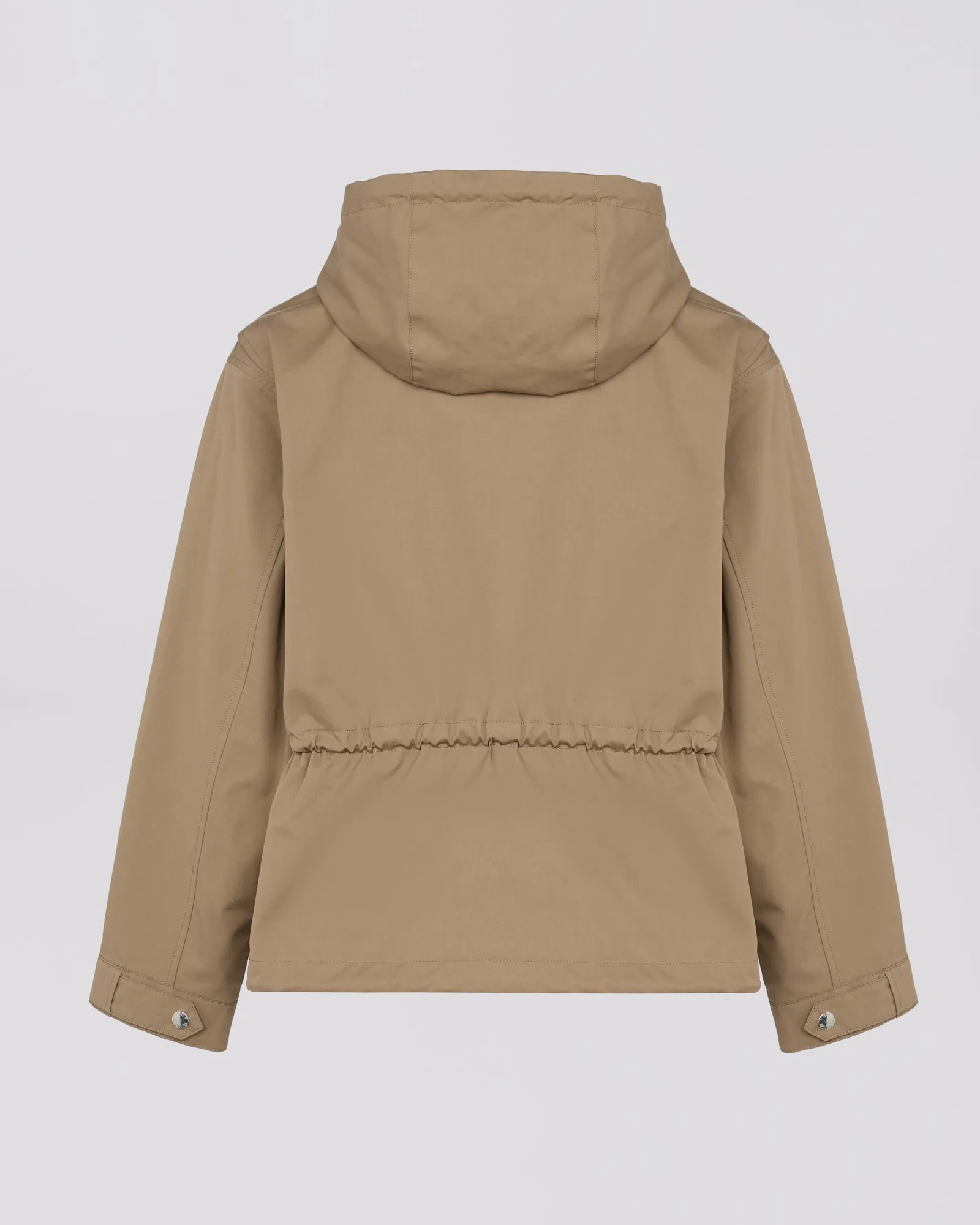Short parka in technical cotton-mix fabric