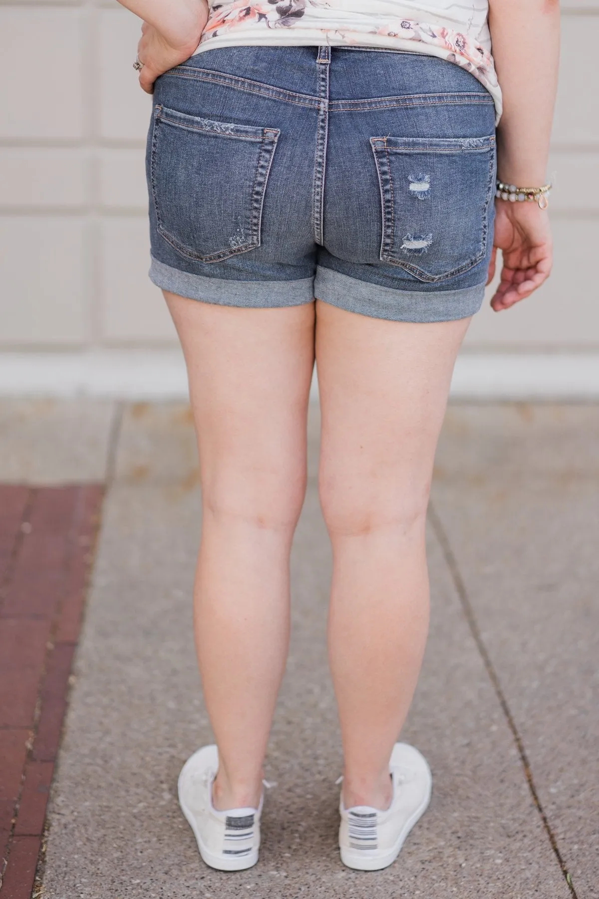 Sneak Peek Shorts- Lily Medium Light Wash