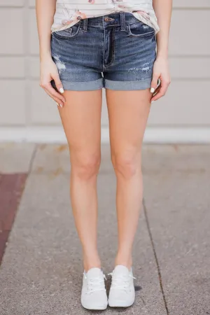Sneak Peek Shorts- Lily Medium Light Wash