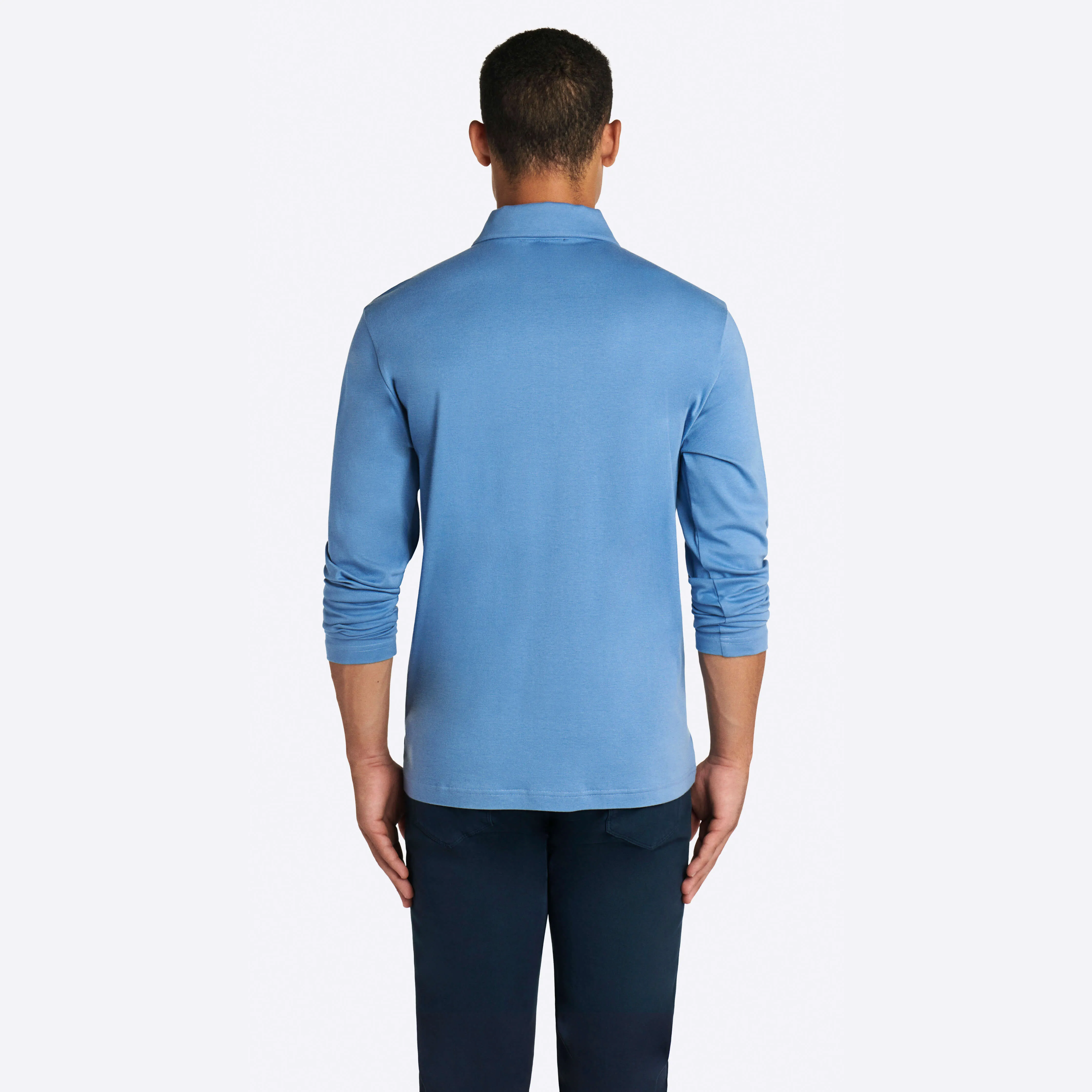 Solid Long Sleeve Quarter Zip Polo