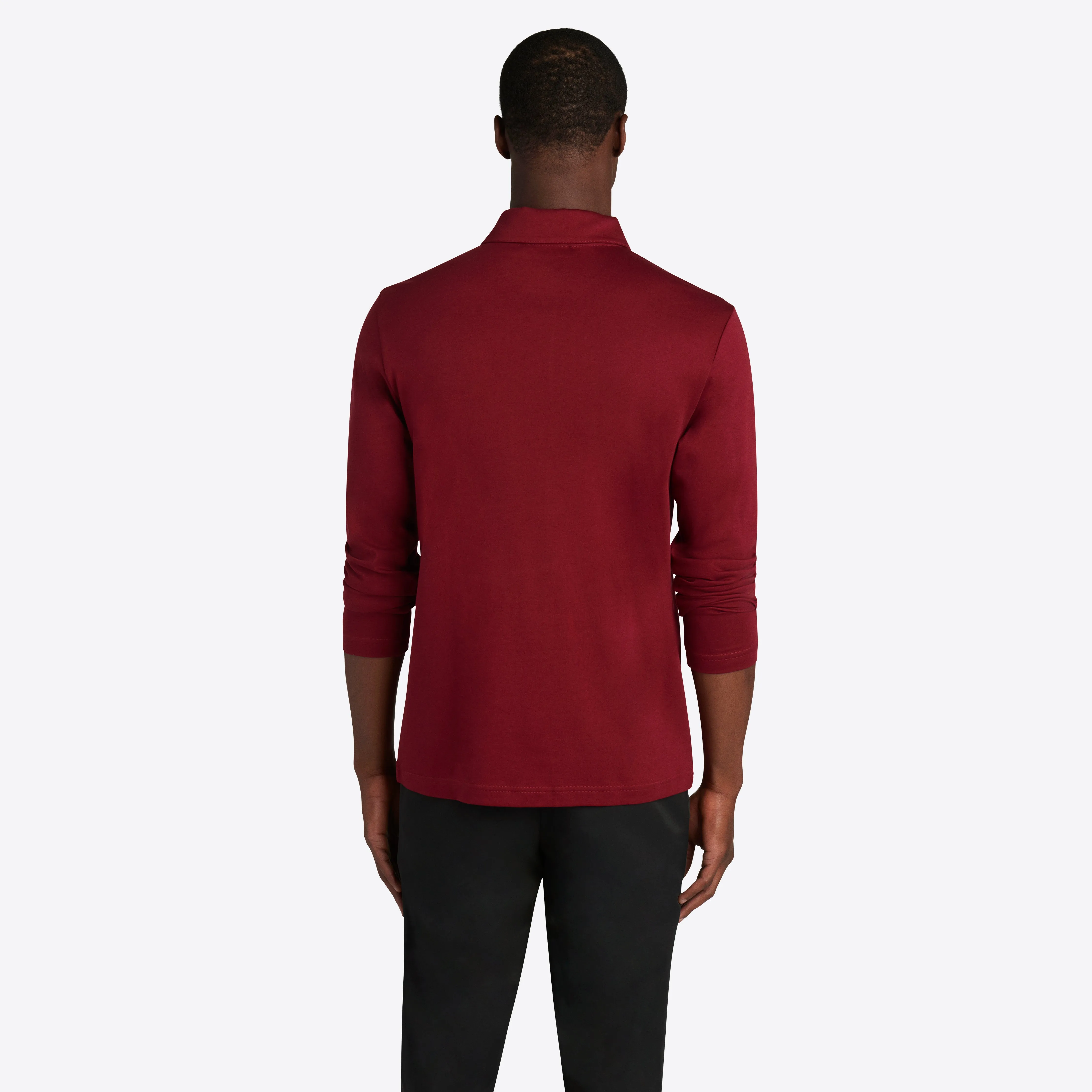 Solid Long Sleeve Quarter Zip Polo