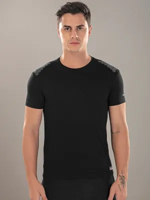 Sport Sun Active Round Neck Black T Shirt