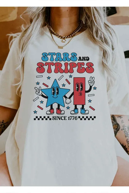 STARS AND STRIPES USA GRAPHIC PLUS SIZE TEE