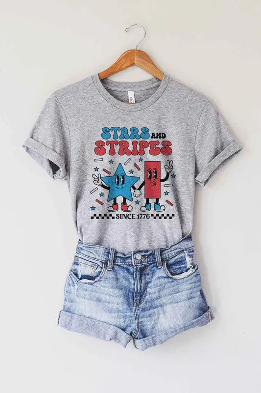 STARS AND STRIPES USA GRAPHIC PLUS SIZE TEE