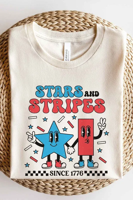STARS AND STRIPES USA GRAPHIC PLUS SIZE TEE