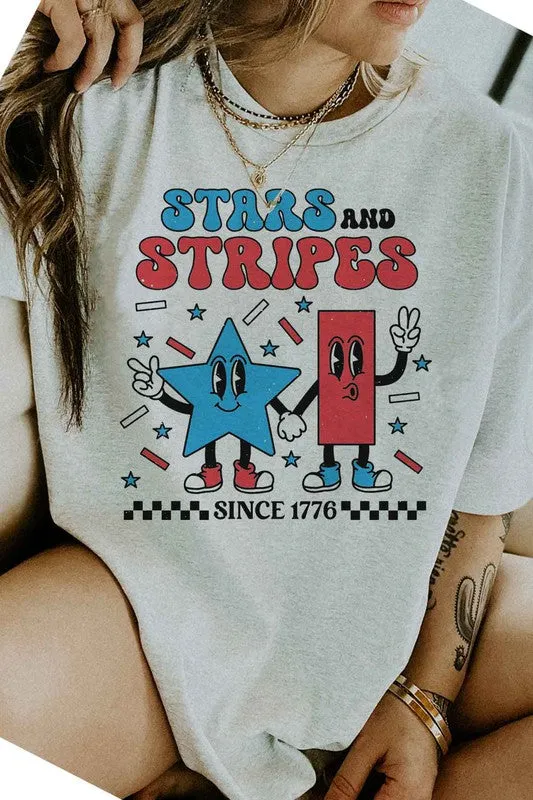STARS AND STRIPES USA GRAPHIC PLUS SIZE TEE