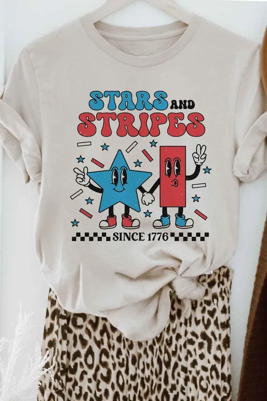 STARS AND STRIPES USA GRAPHIC PLUS SIZE TEE