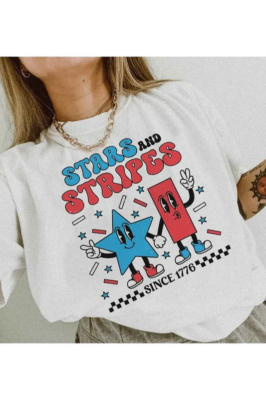 STARS AND STRIPES USA GRAPHIC PLUS SIZE TEE