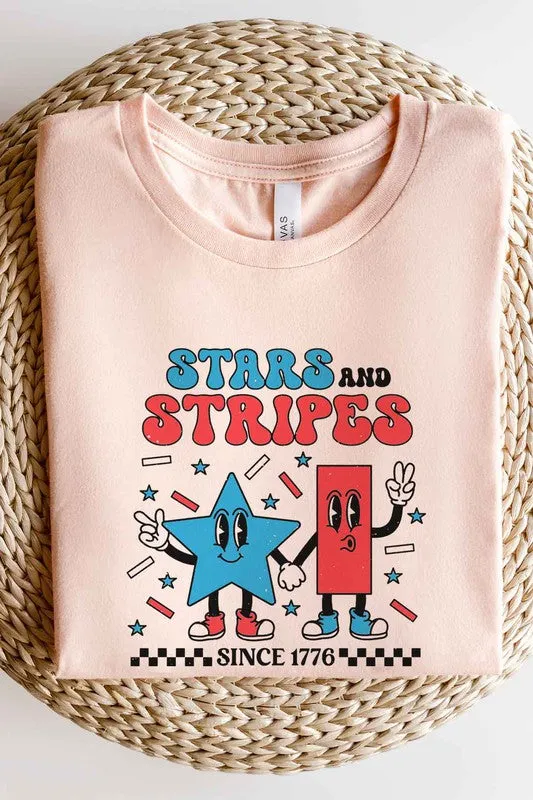 STARS AND STRIPES USA GRAPHIC PLUS SIZE TEE