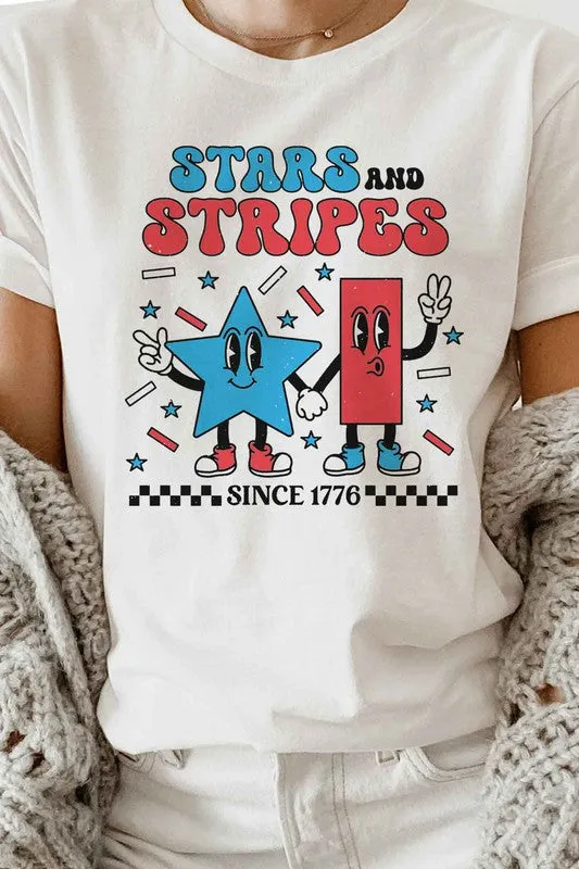 STARS AND STRIPES USA GRAPHIC PLUS SIZE TEE