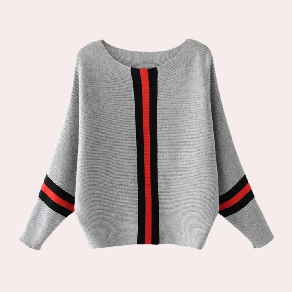 Stylish Karine Women's Sweater: Minimalist Striped Design