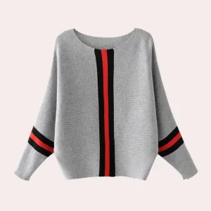 Stylish Karine Women's Sweater: Minimalist Striped Design