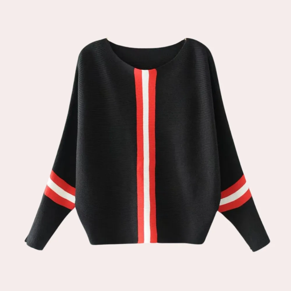 Stylish Karine Women's Sweater: Minimalist Striped Design