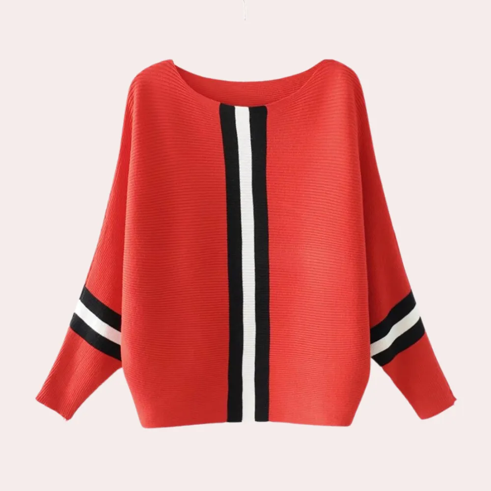 Stylish Karine Women's Sweater: Minimalist Striped Design