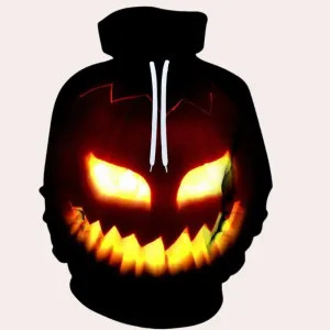 Stylish Marton Men's Hoodie with Halloween Pumpkin Design
