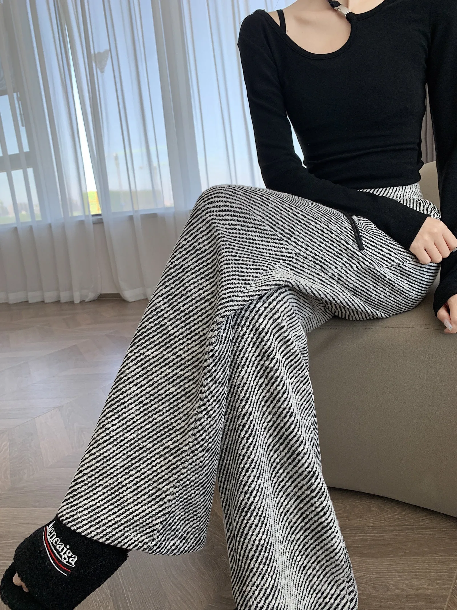 Stylish Straight Leg Sweatpants in Slouchy Relaxed Fit for Women