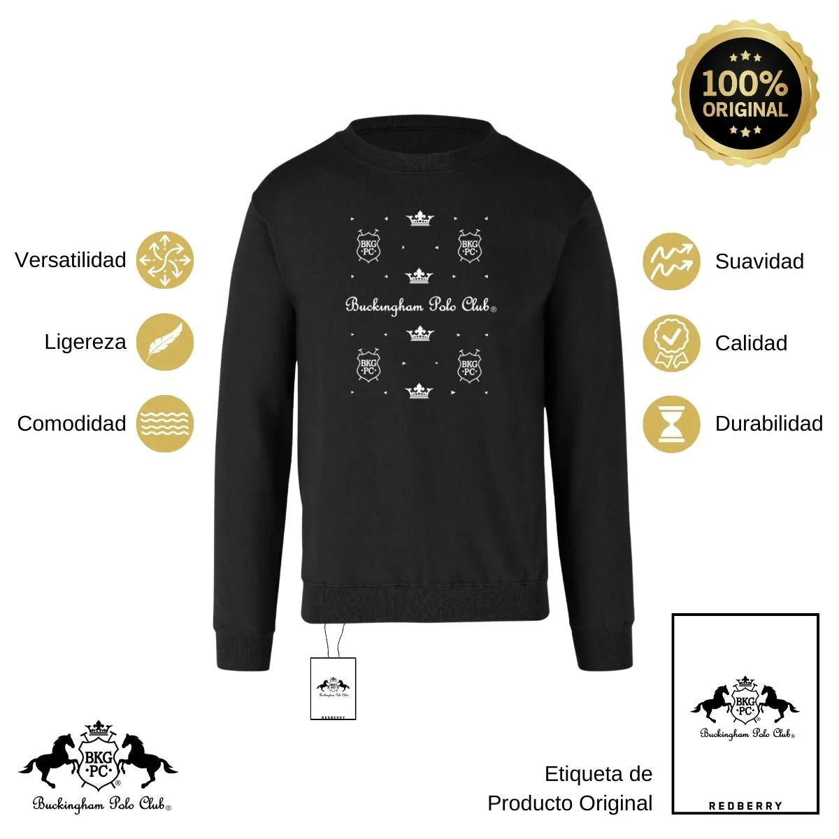 Sudadera Deportiva Hombre Buckingham Polo Club Coronas
