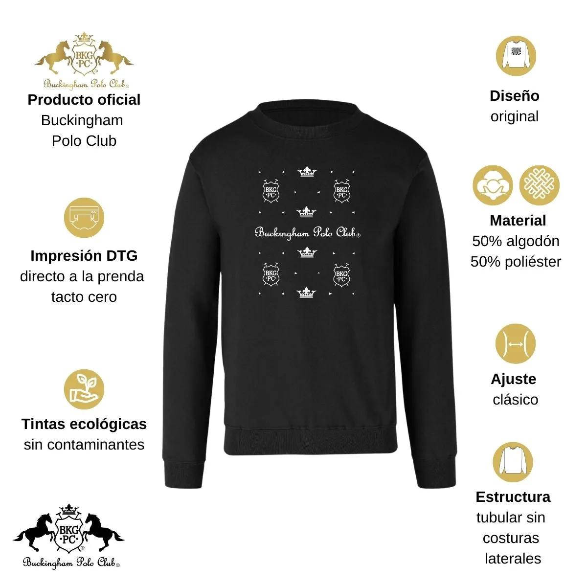 Sudadera Deportiva Hombre Buckingham Polo Club Coronas