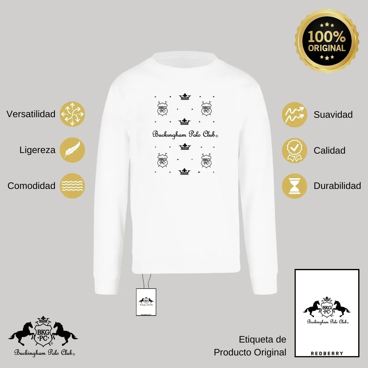 Sudadera Deportiva Hombre Buckingham Polo Club Coronas