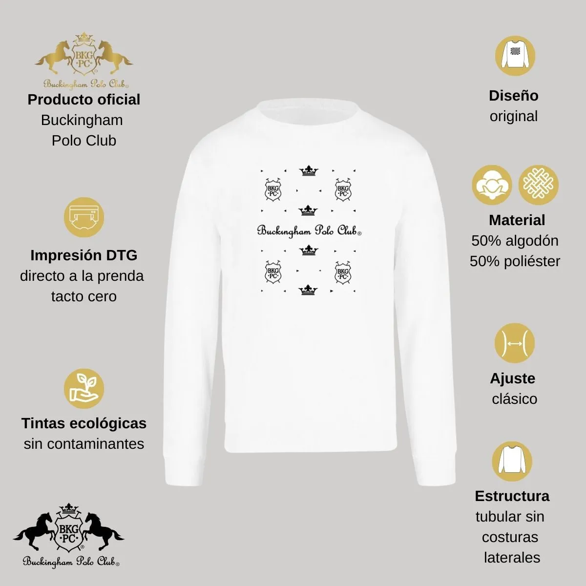 Sudadera Deportiva Hombre Buckingham Polo Club Coronas