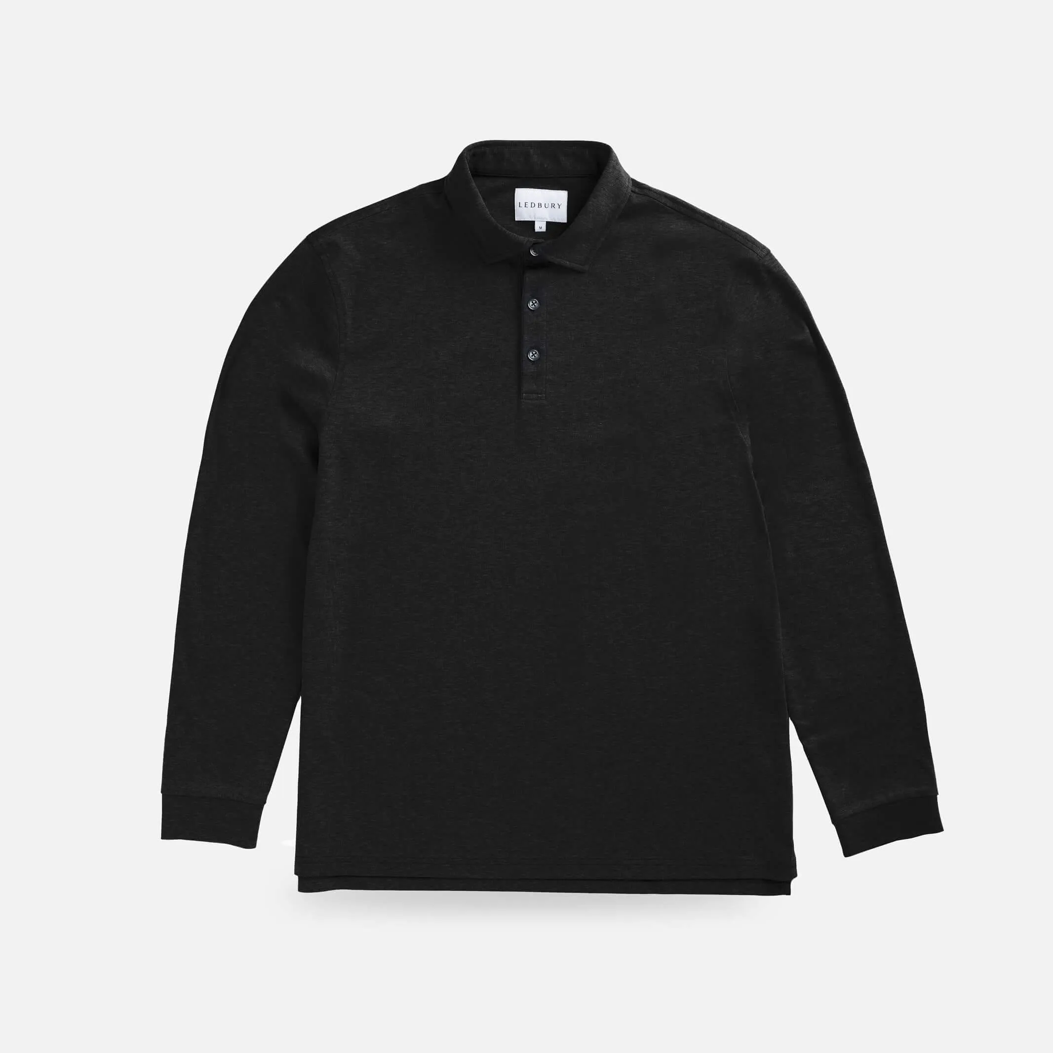 The Charcoal Heather Arlon Knit Long Sleeve Custom Polo