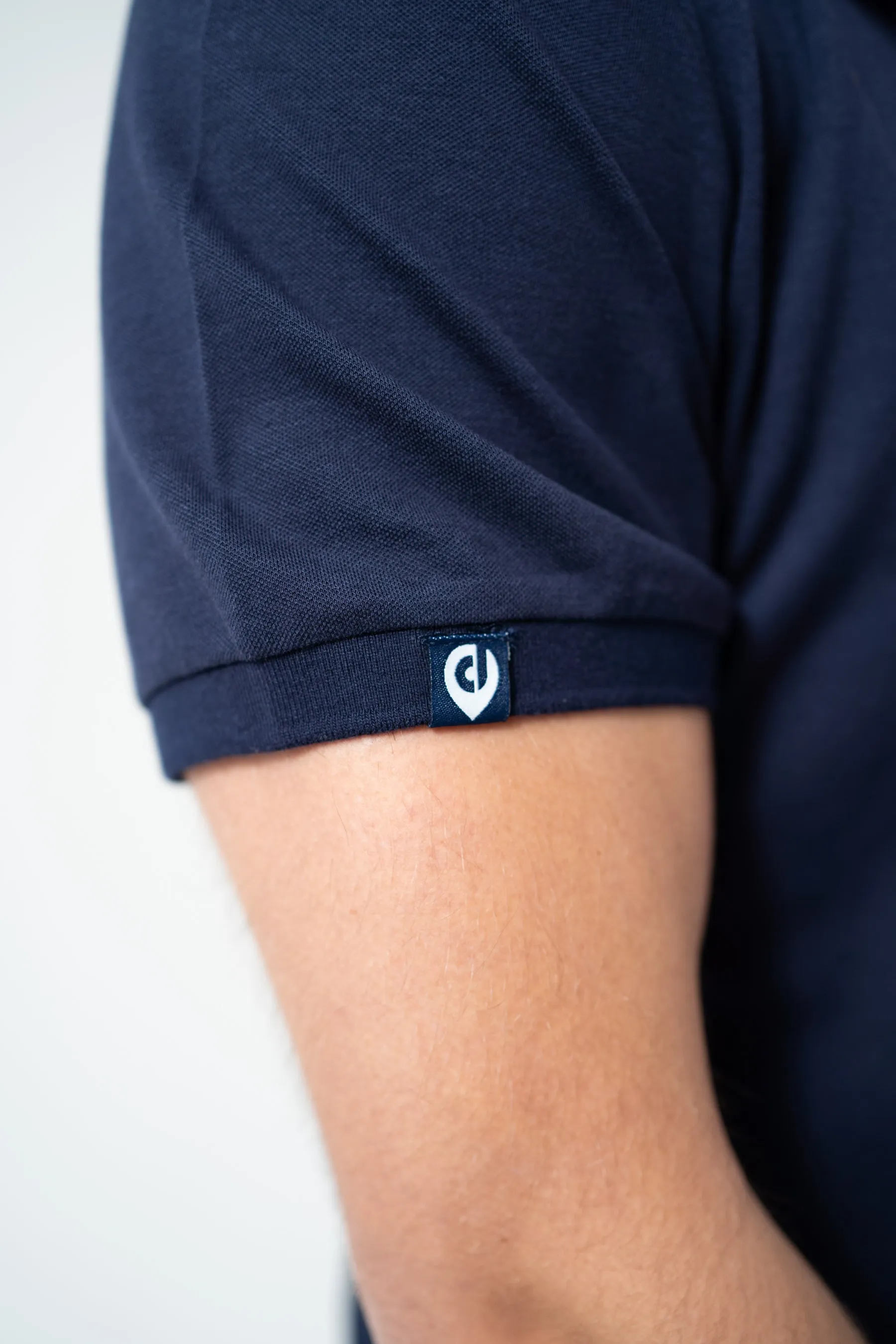 The Dexter Polo - Classic Fit Polo shirt in Navy with Neon Green accents