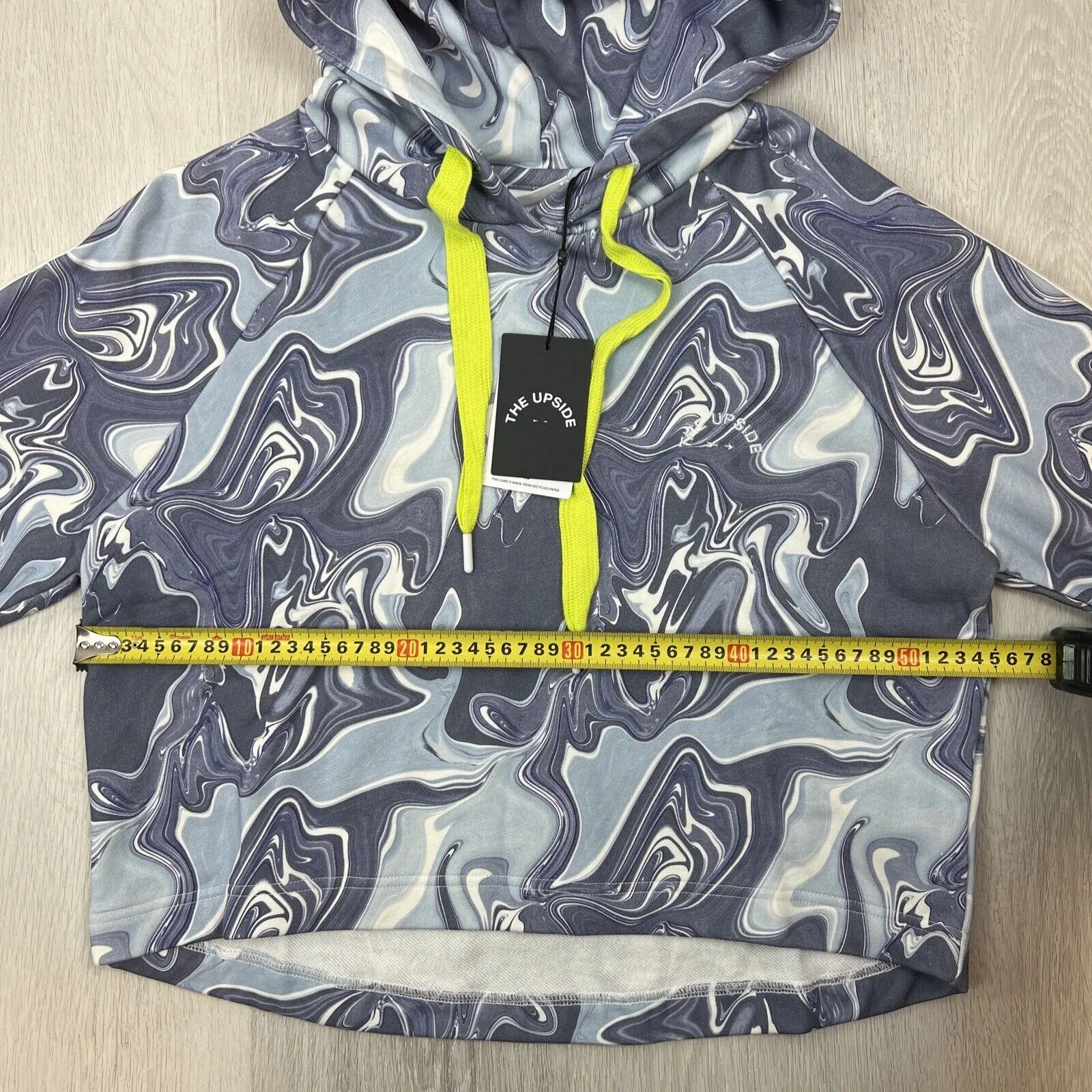 The Upside Womens Marble Cropped Pullover Hoodie Size US 12  (New $169)