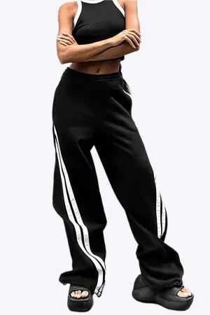 Thomasina - Sleek Contrast Fit Woman's High Waist Trousers